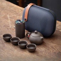 다도용품 전통 자사 휴대용 보이차 다기세트 티포트 찻잔세트 보관케이스, B타입 휴대용다기세트