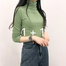 이브컴퍼니 여성 속기모 안감 스판 워머 목폴라 이너 니트 티셔츠 (KD1004-2)