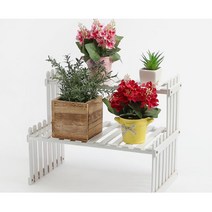 식물 선반 받침 2단 우드 화분진열37cm 씨앗키우기 새싹채소 거실 계단형 깔끔 원예용품, 1개