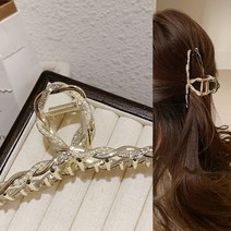 워더미 큐빅 골드 메탈 꼬임 올림머리 집게핀 CHF464