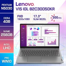 레노버 V15 IGL 82C30050KR 인텔 펜티엄 N5030 15인치 노트북, WIN10 Pro, 4GB, 256GB, 그레이