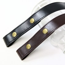 니뜨 (길이추가) 똑딱가죽스트랩 /뜨개실무료도안증정 니뜨가죽스트랩 단추스트랩 뜨개가방스트랩 뜨개가방끈 가죽가방끈 뜨개장식, 브라운