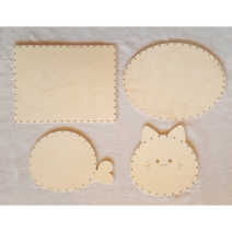 호재로움 라탄재료 자작나무 합판4종 고양이합판 / 고래합판 / 타원형합판 / 사각합판