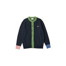 Beyond Closet NOMANTIC HOCKNEY ROUND WOOL CARDIGAN NAVY