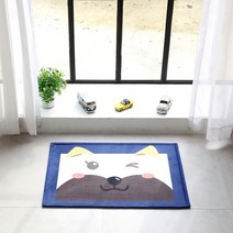 강아지 방석 미끄럼방지 물세탁 사계절 반려동물 방석 식기매트, 블루