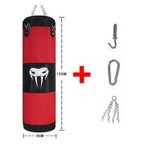 교수형 펀칭 백 권투 모래 가방 무에 복서 훈련 교수형 킥 피트니스 근육 훈련 필러없이 MMA 복싱 샌드백, 레드 120cm