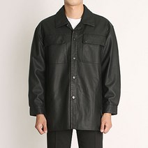 박시한 셔츠형 레더자켓