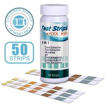 아동튜브50pcs 물 테스트 스트립 6-in-1 풀 스파 물 테스트 스트립 염소 브롬