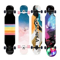 [KC인증 A등급] 43인치 입문용 댄싱롱보드 크루저 보드 댄싱 스케이트보드 야광바퀴, LOSENKA