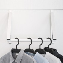 엘라 집편한 무타공 폴딩 도어 행거 옷걸이, 세트, 1개, 화이트