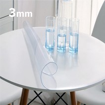 원형 테이블 유리대용 투명매트 큐매트 3mm, 지름 31~40cm