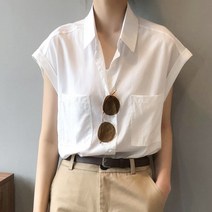 슬리브리스 추천 차르르 루즈핏 블라우스 모던심플 셔츠 오피스룩 3컬러