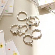 [갓샵]은볼 비즈반지 만들기 시즌2 DIY 2종 [925 실버 볼 자개 클로버 돌고래 나비 하트 우정 링 반지 키