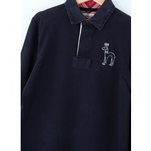 (L)헤지스 카라 긴팔티셔츠 빅로고 네이비 아메카지97