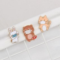 사회적 거리두는 동물 브로치 뱃지 옷핀 가방 소품