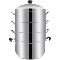스테인레스 스틸 증기 4단 가정용 찜기 찜통 만두 찜판 냄비, 36cm