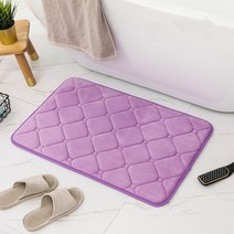 발매트 욕실매트 Inyahome-메모리 폼 목욕 매트 슈퍼 수분 흡수 기계 세척 가능 욕실 러그 부드럽고 흡수성 빠른 건조 바닥 러그 바닥 러그 주방 현관, 60x90cm, 05 Diamond lilac