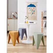 전원 주택 손님용 미니멀 의자 야외용 데크 스툴 카페, 머스타드 6면 스툴