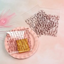 15번 opp영문브라운 접착비닐 100매 크리스마스 초콜릿 쿠키 마카롱 사탕 선물 포장지, 1세트