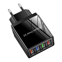 100w충전기 pd 초고속 급속 멀티 충전기 100w usb 전화 qc 3.0 4ports i-phone 용 고속 충전 어댑터 13 12 11 samsungs huaweip30, 하얀, 유럽 ​​연합