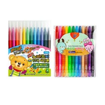 지구화학 노마르지싸인펜 노마르지 싸인펜 12색 + 샤프식 색연필 12색 세트, 노마르지싸인펜 12색+색연핀12색