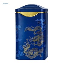 K1MF 금속 Tinplate 빈 통 차 저장 용기 차 커피 허브 캔디 초콜릿 설탕 향신료 간식 냄비, 하나, Blue, 1개