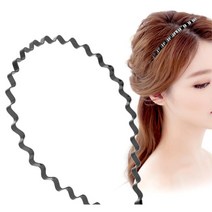 스틸 세안용 앞머리 옆머리 흘러내림방지 라면 물결 웨이브 모양 헤어밴드 머리띠