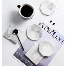 대리석 티 코스터 컵받침 마블 원형 팔각 사각 도자기, 사각 1개