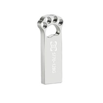 에스티원테크 ST70 USB 메모리 메탈재질 귀여운 고양이발바닥, 128GB, 실버