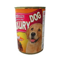 럭셔리도그 청크 375g 쇠고기 24개 애견 캔 사료 간식