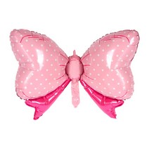 파티짱 은박 호일 모양 생일 웨딩 여름 풍선, 라지쉐입 리본 (핑크) 풍선