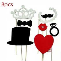 웨딩 촬영 소품 토퍼 브라이덜 샤워 파티 재미있는 장식 사진 부스 DIY 콧수염 입술 안경 포토부스 액세서리 용품 676 개, 3.8pcs