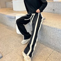 테슬팬츠 데끼 투톤라인 남자와이드트레이닝팬츠
