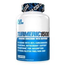 EVLUTIONNUTRITION 강황 커큐민 베지 캡 글루텐 프리 비건, 90캡슐, 1개