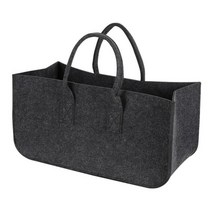 화장실 수납장 Behogar-내구성 캐리어 펠트 핸드백 장작 잡지 과일 자동차 보관 바구니 컨테이너 박스 쇼, 01 Black