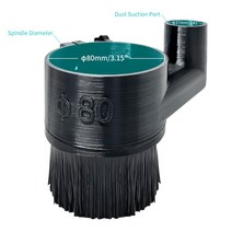 마그네틱 분리형 먼지 커버 Brust 52mm 80mm 직경 775 CNC 밀링 머신 라우터 용 모터 집진기 브러시, 05 80mm