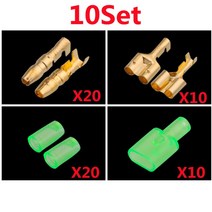 호환 부품 자동차 도구 4.0 총알 터미널 전선 커넥터 녹색 4mm 수 암 12 콜드 프레스 10 세트 20 50, [01] 10sets(60pcs)