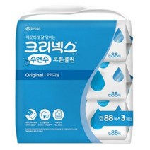 크리넥스 수앤수 코튼클린 오리지널 물티슈 캡형, 88매, 3개
