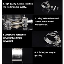 배관공구 동파이프 에어컨공구 동관확관기 304 스테인레스 스틸 유럽 스타일 강화 호스 클램프 배기 원형, 19 60-63mm