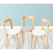 자작나무 라운드 DIY 유아 어린이 의자 (2색) 주니어 애기 아기 아동 아이, 스노우화이트