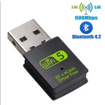 무선 wifi 어댑터 휴대용 인터넷 AMKLE 무선 USB 와이파이 카드 차량용 인터넷, 600Mbps 블랙