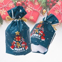 크리스마스 큐티 포장봉투 리본 비닐 비점착 포장지 S(15cmX23cm), A쿠키