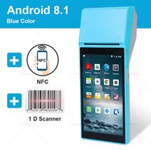 바코드프린터 휴대용프린터 라벨지 미니 송장 Sii Appe-boletaLoyverse 용 58mm Bluetooth 열 영수증 프린터 3G WiFi 모바일이있는 휴대용 POS PD, [08] Blue NFC Scnner, [03] UK plug