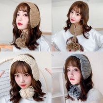 여성 자수 니트 귀도리 귀여운귀마개