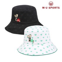 엠유스포츠 여성 리버시블 버킷 햇 모자 MU23133H205, WHT