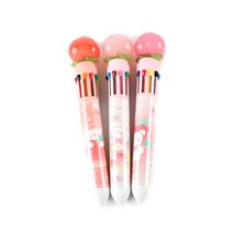 오키티_복숭아10색볼펜5694-선물 학용품 귀여운 10색, 단품