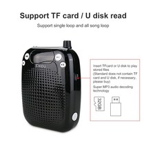 메가폰 확성기 미니 SHIDU 10W 휴대용 음성 증폭기 무선 마이크 HiFi 오디오 미니 스피커 교사 Tourrist 가, 02 Black UK Plug