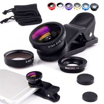 iPhone 용 3in1 Fisheye 광각 마이크로 카메라 렌즈 Xiaomi Redmi 3IN1 줌 Fish Eye Len on 스마트폰 렌즈, 1pc, 빨간색