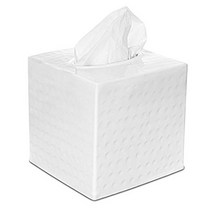 Monarch Abode Classic White Monarch Hand Hammered Metal Tissue Box Cover, 1