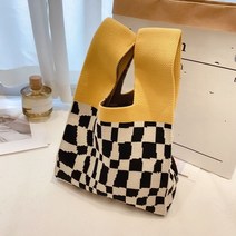 인스 인터넷 연예인 핸드백 여성 니트 울 버킷 백 일본과 스타일 다목적 캐주얼 토트 런치 박스 가방